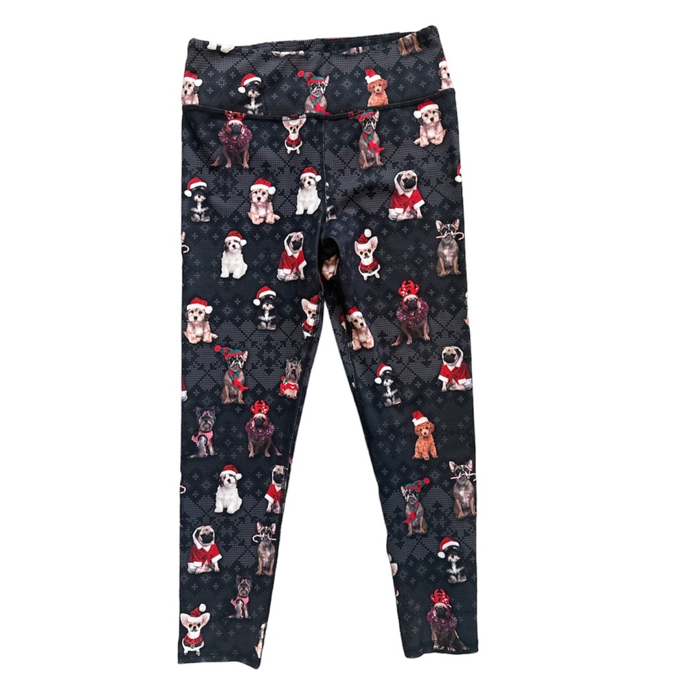EVcR Christmas Dogs Leggings Size L (14-16) youth Black or women’s S